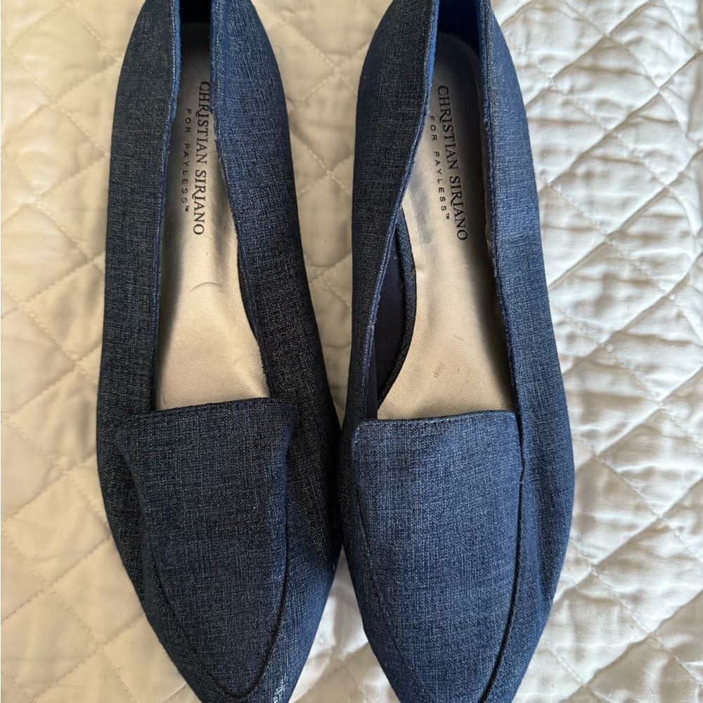 Christian Siriano Blue Flats Versatile Slip-On Design
